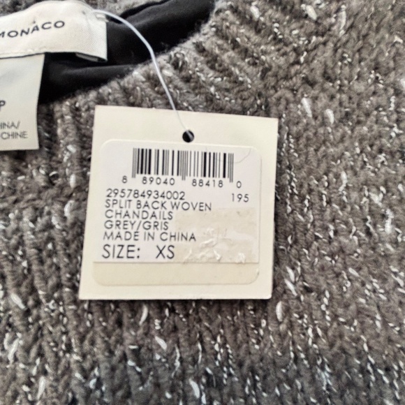 NWT Club Monaco split back wool blend woven fooler sweater size XS - Picture 11 of 15